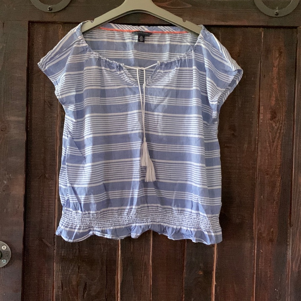 Classic blue/white strip boho top